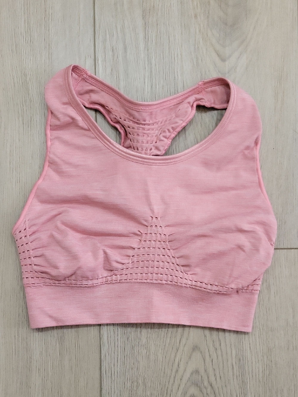 Sweaty Betty Light Pink Seamless Racerback Sports Bra